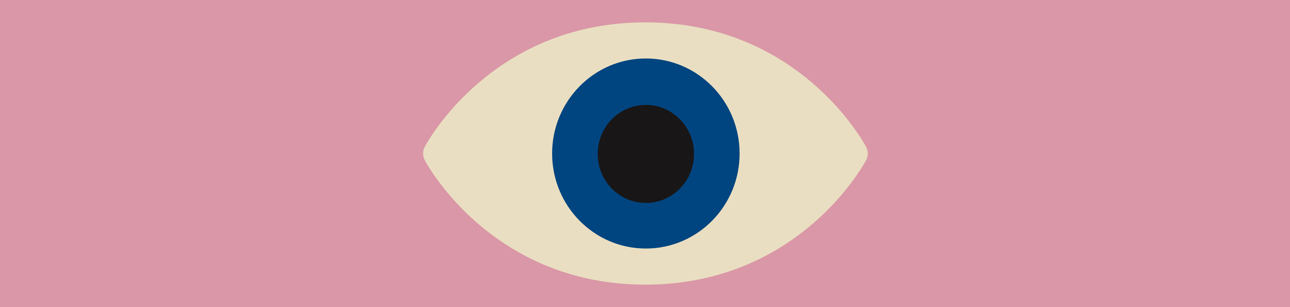 Imagen de un ojo de color azul con fondo rosa para ilustrar este artículo