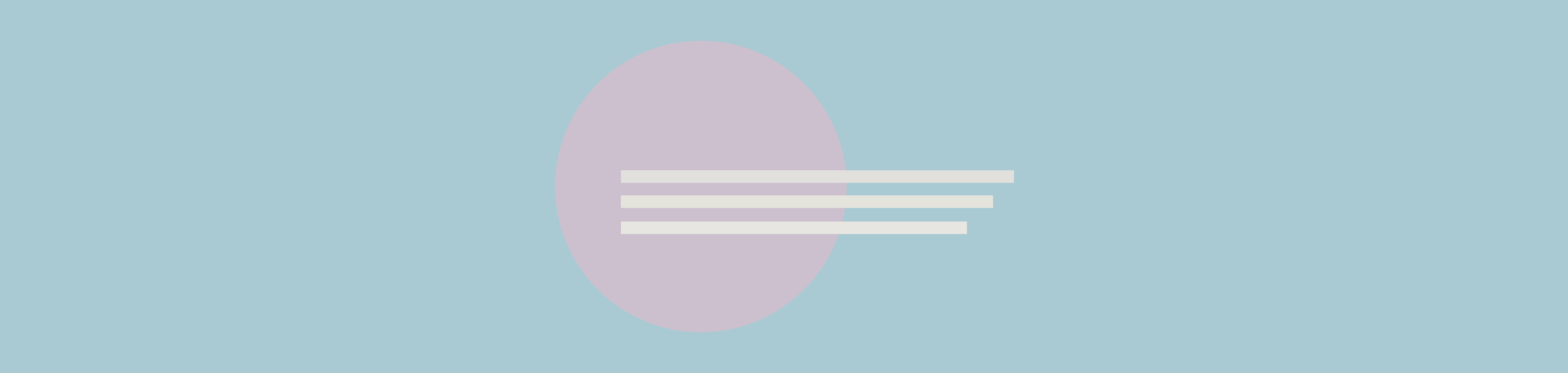 Fondo en color azul turquesa. Sobre él, un círculo en color rosa. A su derecha, 3 rayas de color blanco. ¿Te lo imaginas?
